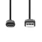Nedis CCGL61650BK10 USB 3.2 Gen 1, USB-A dugó - USB-C (USB C) dugó kábel, 60W, 10 Gbps, 1m
