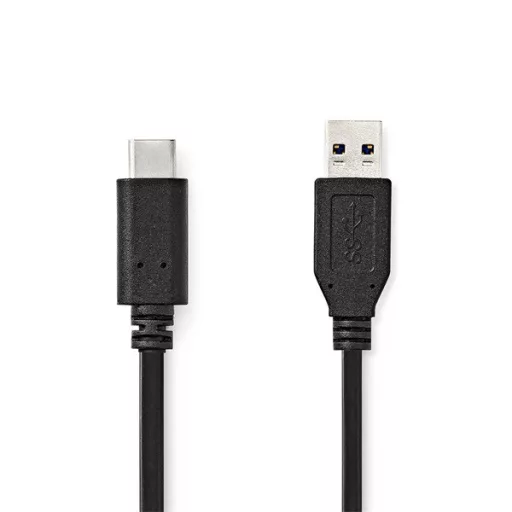 Nedis CCGL61650BK10 USB 3.2 Gen 1, USB-A dugó - USB-C (USB C) dugó kábel, 60W, 10 Gbps, 1m