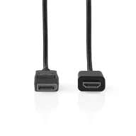   Nedis CCGL37101BK20 DisplayPort dugó - HDMI dugó kábel 4K@30Hz, 2m