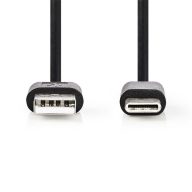   Nedis CCGL60601BK10 USB A - USB C (USB-C) kábel, 5W, hossz 1m
