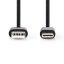 Nedis CCGL60601BK10 USB A - USB C (USB-C) kábel, 5W, hossz 1m