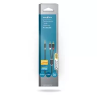   Nedis CABW22200AT05 sztereo audió kábel 3,5mm sztereo jack - 2x RCA,  Aranyozott,  0,5 m