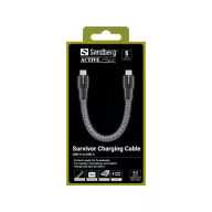   Sandberg Survivor Cable 0.2m egy ultra-rövid töltőkábel, 100W,