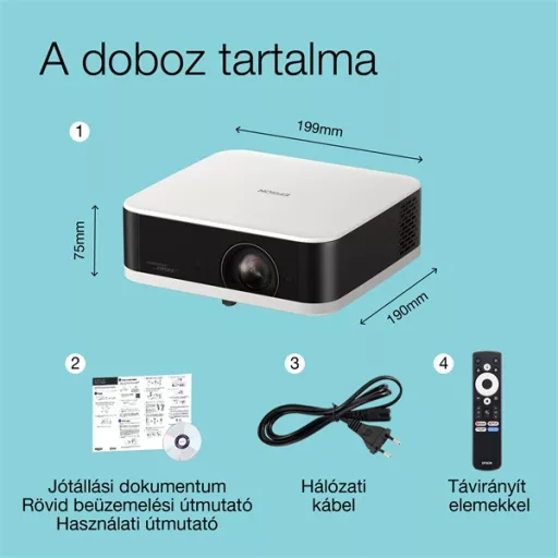 EPSON Projektor - Lifestudio Pop – EF-61W Gyémántfehér (3LCD, 1920x1080, 16:9, 700 AL, 5 000 000:1, HDMI/USB/WiFi)