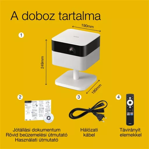 EPSON Projektor - Lifestudio Flex – EF-71 Gyémántfehér (3LCD, 1920x1080, 16:9, 700 AL, 5 000 000:1, HDMI/USB/WiFi)