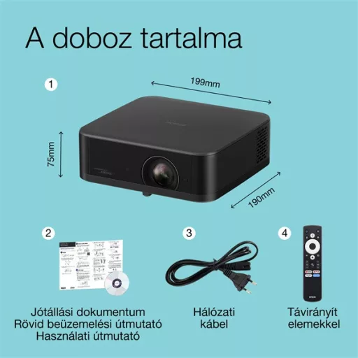 EPSON Projektor - Lifestudio Pop – EF-62B (3LCD, 1920x1080, 16:9, 700 AL, 5 000 000:1, HDMI/USB/WiFi)