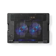   Nedis NBCR200BK notebook hűtő, 14 - 18", 2 X 140mm ventilátor, LED, 1200 rpm