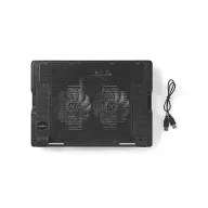   Nedis NBCR200BK notebook hűtő, 14 - 18", 2 X 140mm ventilátor, LED, 1200 rpm