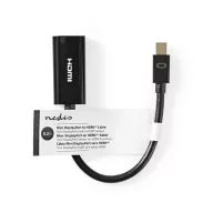   Nedis adapter kábel CCGT37650BK02 mini displayport 1.2 dugó - HDMI aljzat, 0,20m
