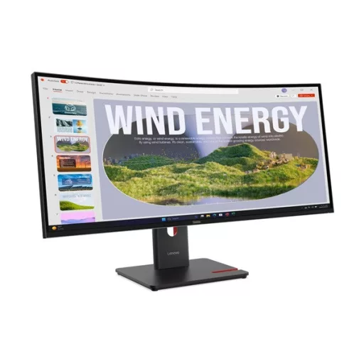 LENOVO Monitor - ThinkVision T34WD-40, 34" WQHD 3440x1440 VA, 21:9, 3000:1, 300cd/m2, 4ms, USB A-C, DP, HDMI, RJ45