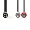 Nedis CAGB22255BK02 sztereo audio kábel, 2x RCA dugó - 3,5 mm jack aljzat,  0,20m