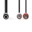 Nedis CAGB22255BK02 sztereo audio kábel, 2x RCA dugó - 3,5 mm jack aljzat,  0,20m