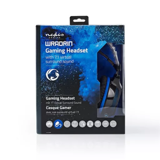Nedis GHST500BK USB gamer headset, 7.1 térhatás, LED világítás, 2,1m kábel