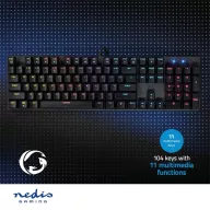   Nedis GKBDM110BKUS gamer billentyűzet, USB,Mechanikus gombok | LED | QWERTY | Amerikai kiosztás