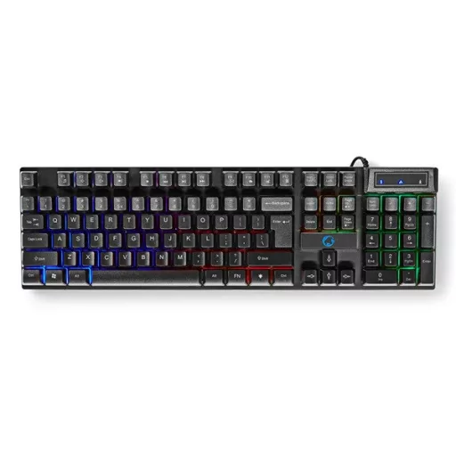 Nedis GCK51110BKUS gamer 5 az 1-ben készlet, Angol Billentyűzet, Headset, Egér, Egérpad és adapter kábel, QWERTY