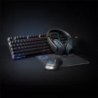   Nedis GCK51110BKUS gamer 5 az 1-ben készlet, Angol Billentyűzet, Headset, Egér, Egérpad és adapter kábel, QWERTY