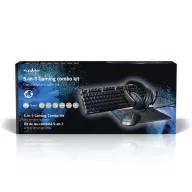   Nedis GCK51110BKUS gamer 5 az 1-ben készlet, Angol Billentyűzet, Headset, Egér, Egérpad és adapter kábel, QWERTY