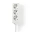 Nedis EXSO315F1WTB földelt 3 aljzatos elosztó, 1,5m, H05VV-F 3G1,5mm2, 3680 W | 16 A