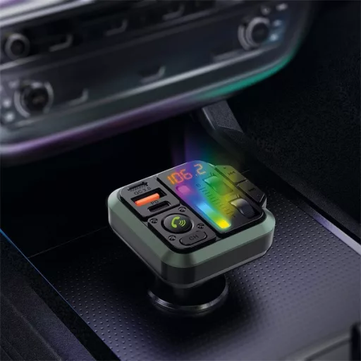 Nedis CATR2024BK FM transmitter, Bluetooth, PD 18 W / PD 20 W, Gyorstöltés, Basszuskiemelés, Google Asszisztens / Siri