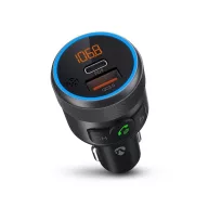   Nedis CATR3024BK FM transmitter, Bluetooth, PD 18 W / PD 24 W, Gyorstöltés, Basszuskiemelés, Google Asszisztens / Siri