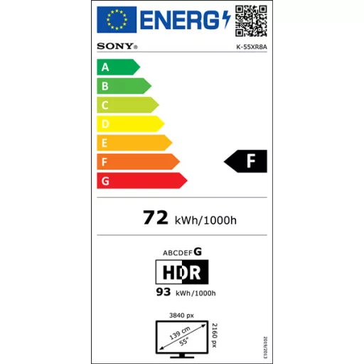 SONY Bravia 8A K55XR8AB.CEI 55"/139cm, 4K, Ultra HD, Google TV, Smart televízió, 3840×2160, 4xHDMI/2xUSB/WIFI