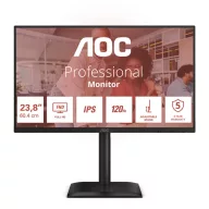   AOC IPS monitor 23,8" 24E4U 1920x1080,16:9, 300cd/m2, 4ms, VGA/HDMI/DisplayPort/4xUSB, hangszóró, 120 Hz, áll.mag.,pivot