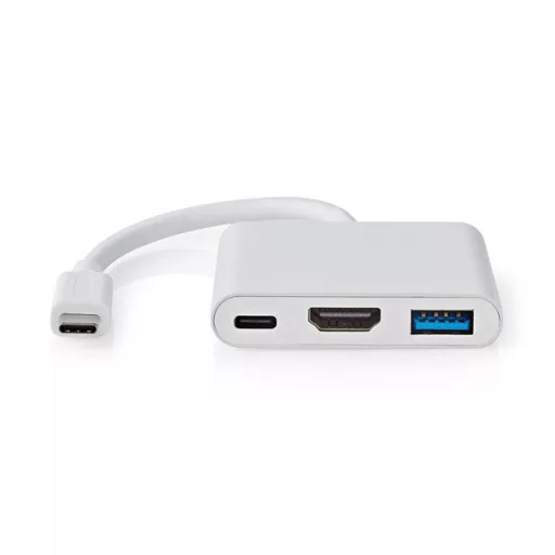 Nedis CCGB64770WT01 USB-C multiport adapter, USB C dugó - HDMI/ USB-A / USB-C aljzat, 5 Gbps