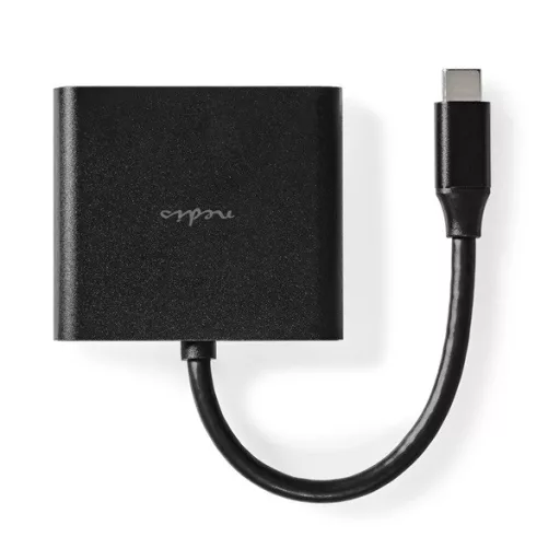 Nedis CCGB64770BK01 USB-C multiport adapter, USB C dugó - HDMI/ USB-A / USB-C aljzat, 5 Gbps