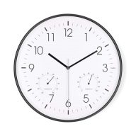   Nedis CLWA4226BK falióra, 30 cm átmérő,  műanyag, csendes szerkezet: óra, hőmérő, páratartamom mérő