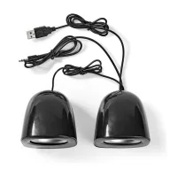   Nedis CSPR10020BK PC hangszóró 2.0, 12 W, 3,5mm sztereo jack, USB-ről táplált, hangerőszabályzó
