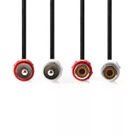   Nedis CAGB24205BK50 RCA toldó kábel, 2x RCA apa - 2x RCA anya, 5m