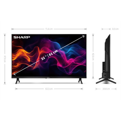SHARP 32GF3265E 32"/81cm Full HD QLED Google TV, 1920x1080, 2xHDMI/2xUSB