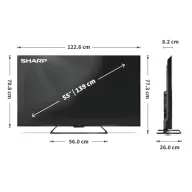   SHARP 55HR7265E 55"/139cm 4K UHD QLED Google TV, 144 Hz, 3840x2160, 4xHDMI/2xUSB