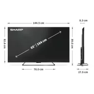   SHARP 65HR7265E 65"/164cm 4K UHD QLED Google TV, 144 Hz, 3840x2160, 4xHDMI/2xUSB