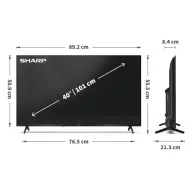   SHARP 40HF3265E 40"/101cm Full HD QLED Google TV, 1920x1080, 3xHDMI/2xUSB