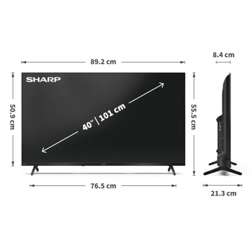 SHARP 40HF3265E 40"/101cm Full HD QLED Google TV, 1920x1080, 3xHDMI/2xUSB