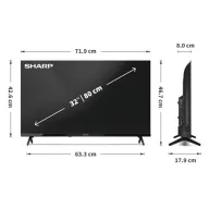   SHARP 32HA1205E 32"/80cm HD Ready LED TV, 1366x768, 3xHDMI/2xUSB
