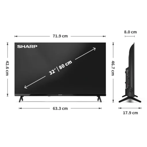 SHARP 32HA1205E 32"/80cm HD Ready LED TV, 1366x768, 3xHDMI/2xUSB