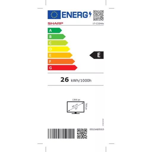 SHARP 32HA1205E 32"/80cm HD Ready LED TV, 1366x768, 3xHDMI/2xUSB