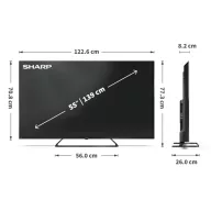   SHARP 55HP6265E 55"/139cm 4K Ultra HD QLED Google TV, 3840x2160, 4xHDMI/2xUSB