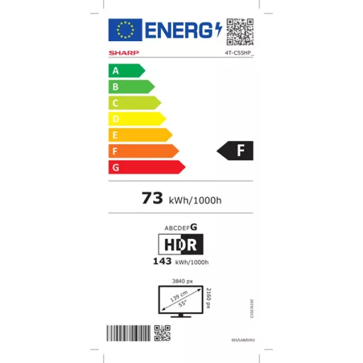 SHARP 55HP6265E 55"/139cm 4K Ultra HD QLED Google TV, 3840x2160, 4xHDMI/2xUSB