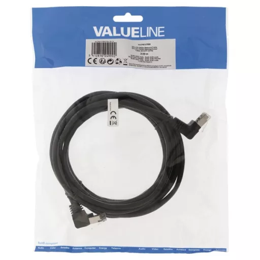 Nedis Valueline VLCP85127B30  SF/UTP Cat5e patch kábel, RJ45, 10/100/1000 Mbit/s, hossz 3m, fekete