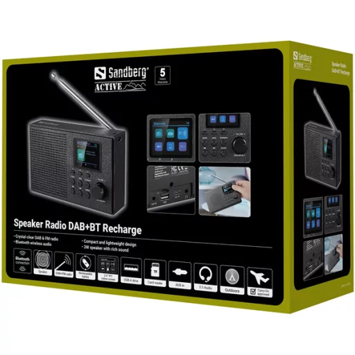 SANDBERG Rádió DAB+BT Recharge