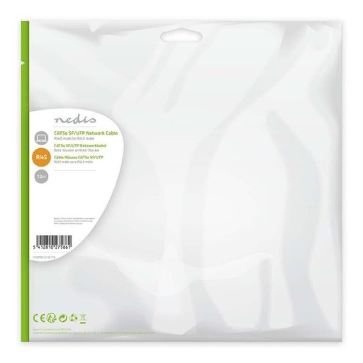 Nedis CCGP85121GY75 UTP / FTP Cat5 patch kábel, RJ45 aranyozott érintkezők, 10/100/1000 Mbit/s, hossz 7,5m