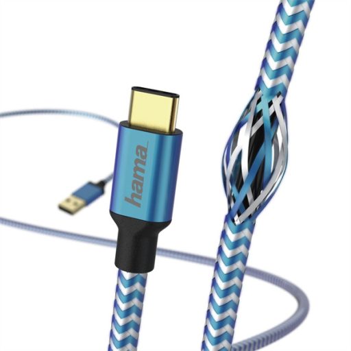 HAMA 201558, FIC E3 ADATKÁBEL USB TYPE-C "REFLECTIVE" 1,5M, KÉK