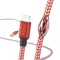 HAMA 201554, FIC E3 ADATKÁBEL LIGHTNING "REFLECTIVE" 1,5M, PIROS