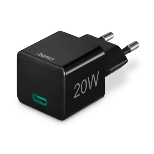 HAMA 201984, UNIVERZÁLIS HÁLÓZATI USB TYPE-C TÖLTŐ MINI "PD", FEKETE 20W