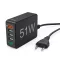 HAMA 201630, FIC E3 HÁLÓZATI TÖLTŐ 51W 5 PORT (1XQC3.0, 3XUSB-A, 1XUSB-C PD)
