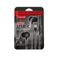 MAXELL Fülhallgató, IN-BAX, fekete, USB-C