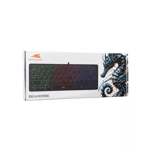 BARACUDA BGK-04141B-US SEAHORSE-B-US vezetékes gamer billentyűzet, angol, 64 gomb